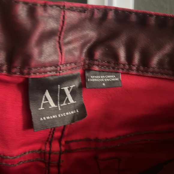 🛑 1 hour sale. Armani Exchange, merlot color jeans/pants, slight distress, sz 6 - Picture 11 of 13